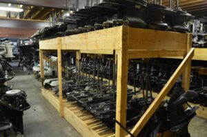 Lower Units awaiting remanufacturing